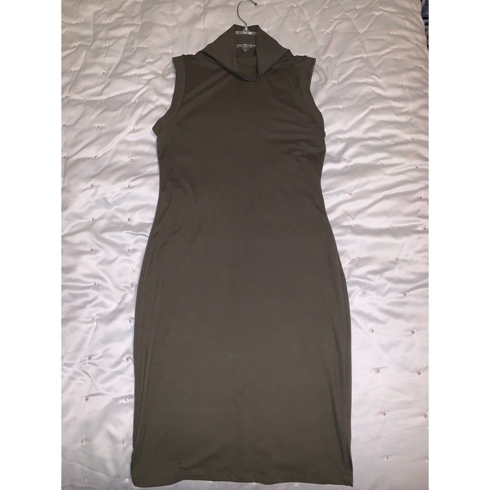 Olive Green Knee-Length Dress